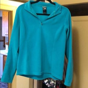 North face fleece turquoise pull over